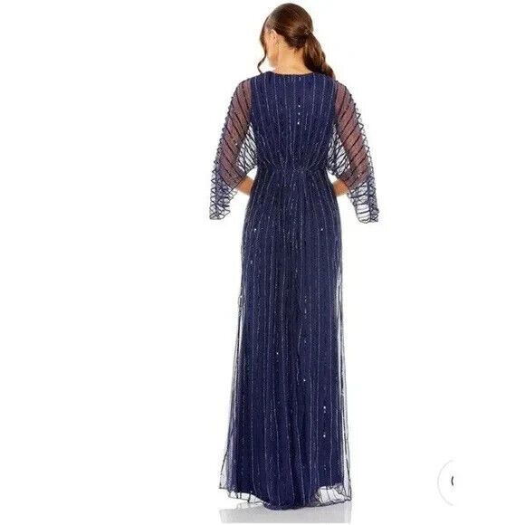Mac Duggal Navy Blue Sequin Maxi Dress - Picture 4 of 8